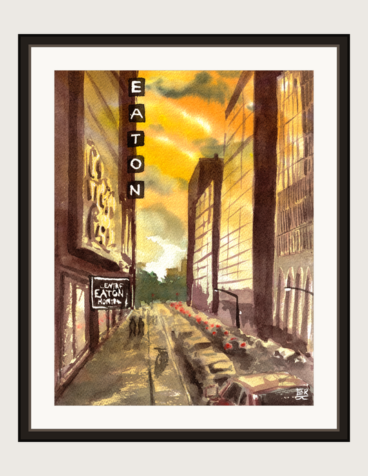Eaton Centre, print shown framed