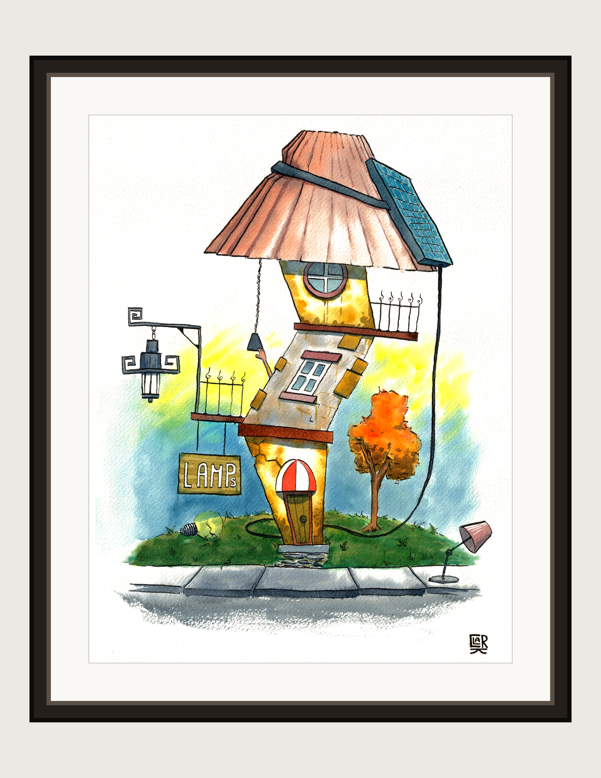 Lamp House, print shown framed