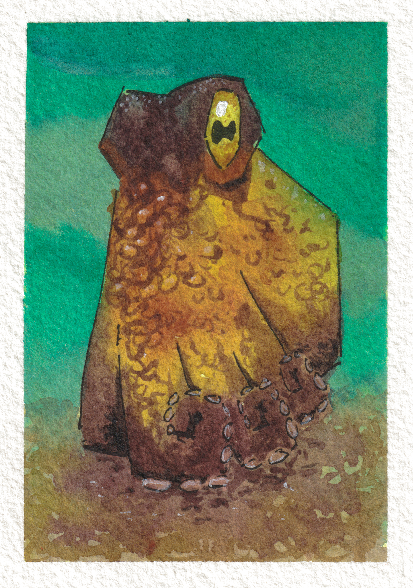 Octopus — Watercolor, 2.5x3.5 in (trading card size)
