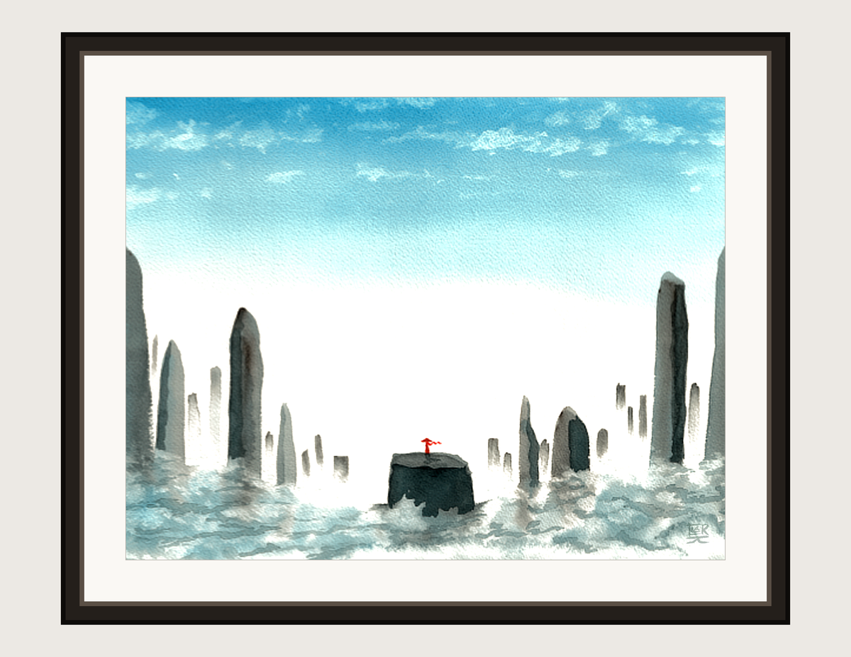 Solitude, print shown framed