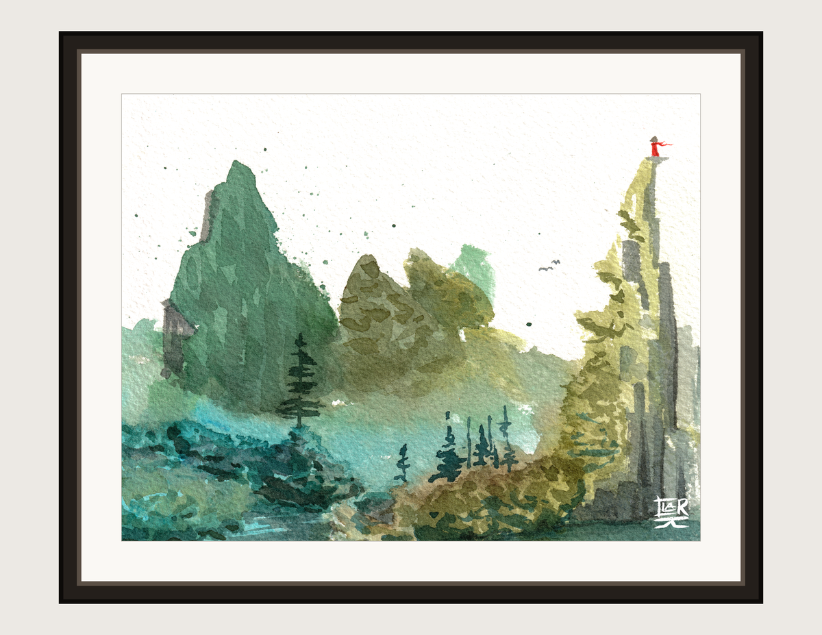 Abstract Canadian Mountains, print shown framed