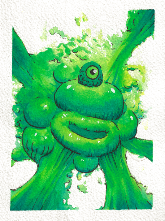Monstre de morve — Aquarelle, 4x5,25 po