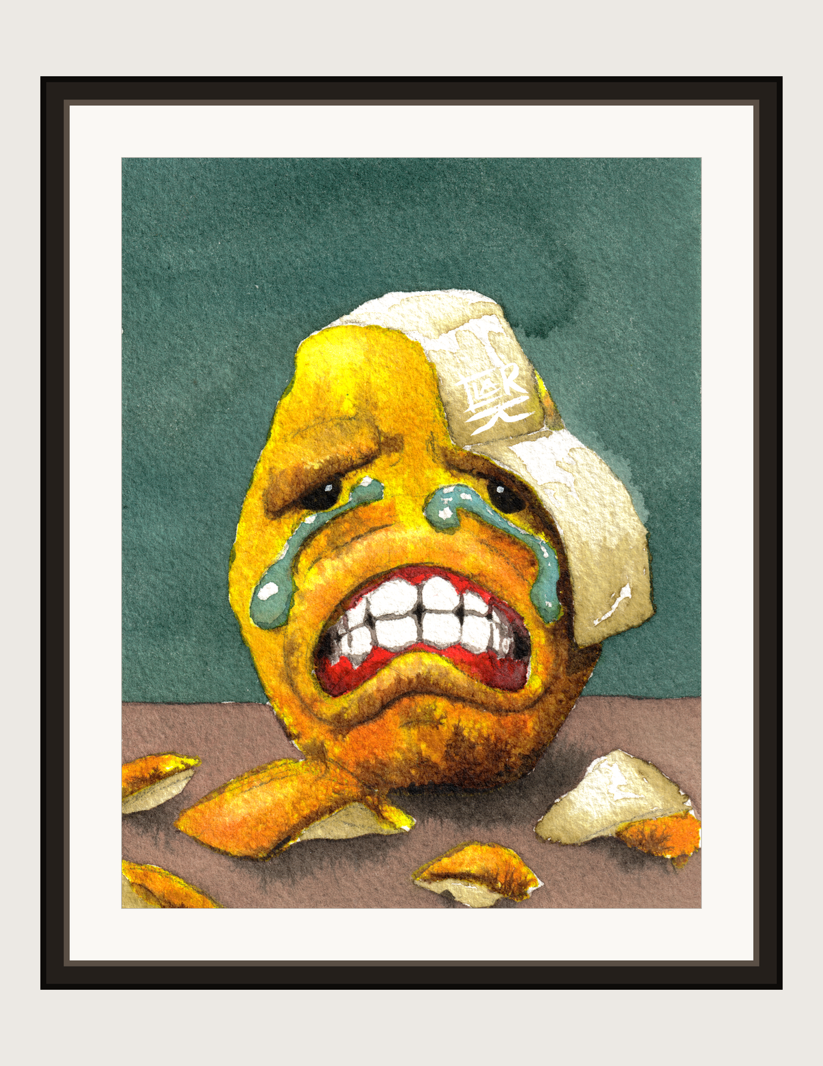 Peeled Potato watercolour, print shown framed