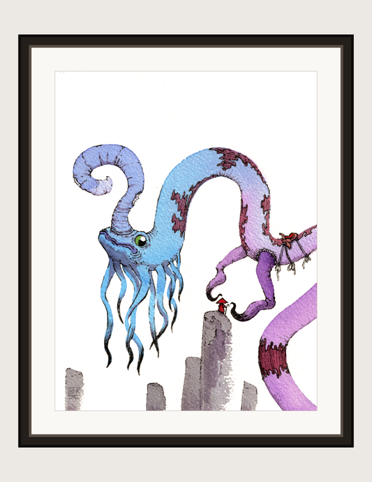 Dream Beast, print shown framed