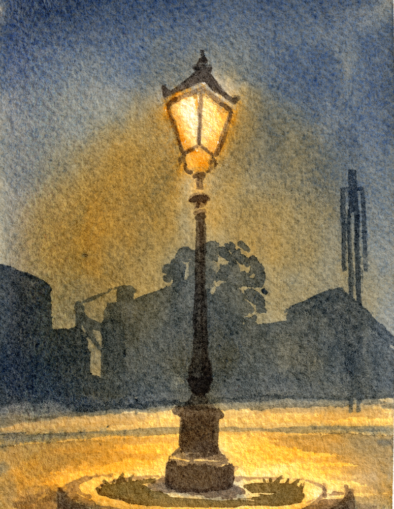 Lamp Post watercolour, print edition