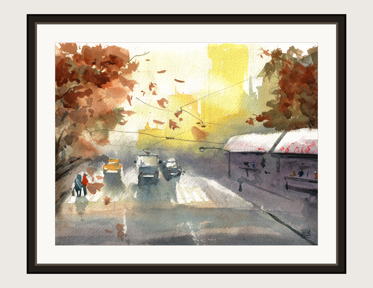 Master study of Ilya Ibryaev, watercolour print shown framed