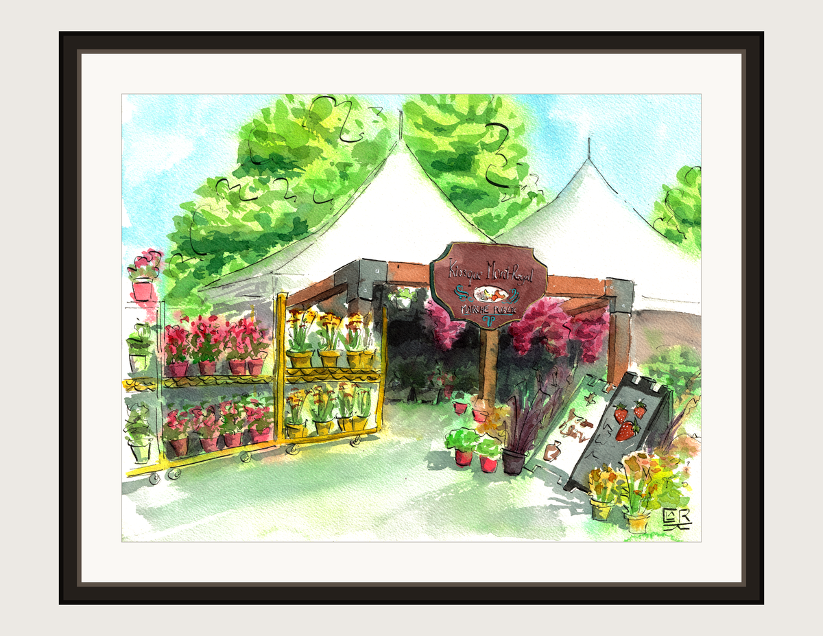 Mont-Royal Flower Market, framed print