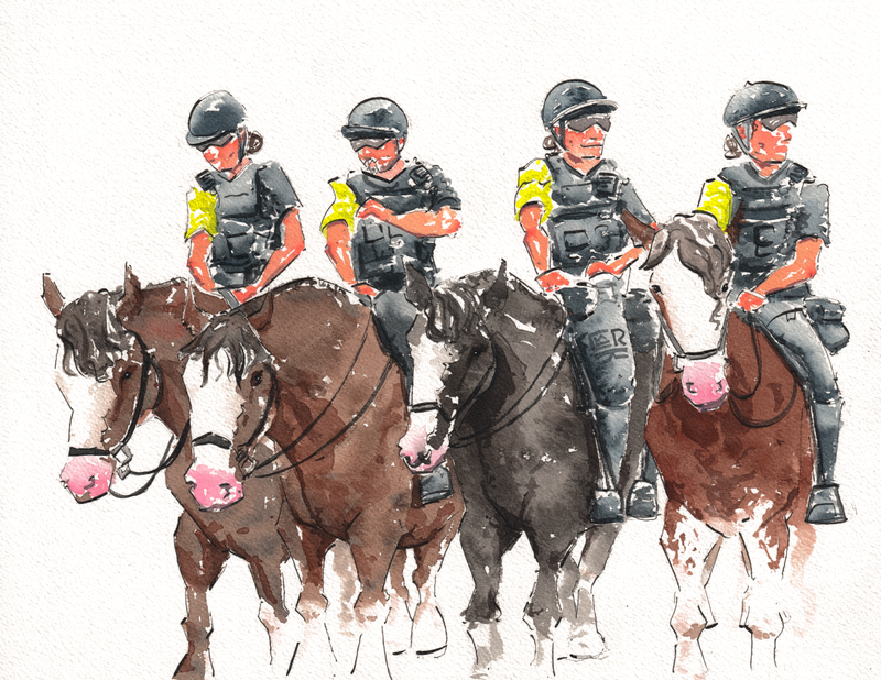 Montreal Mounted Police, print artwork