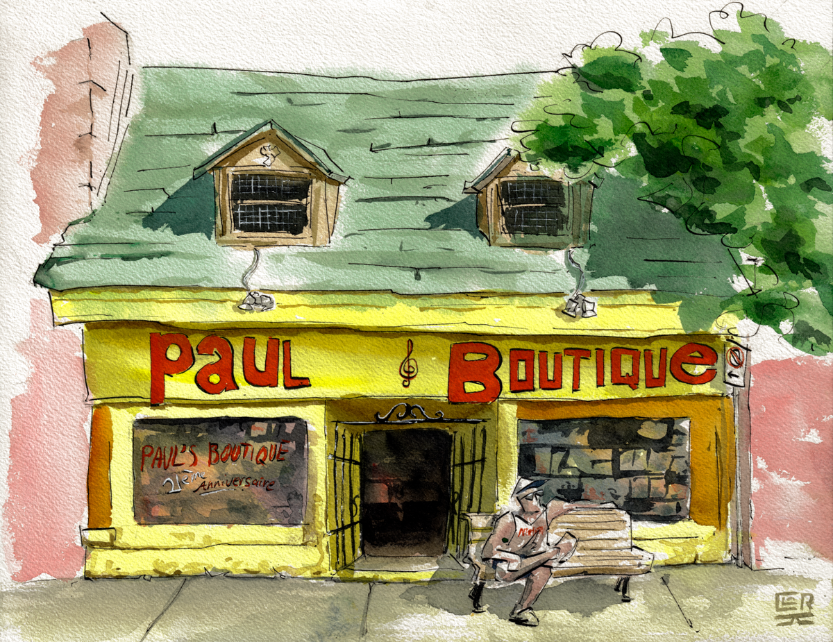 Paul Boutique, original watercolour and ink painting