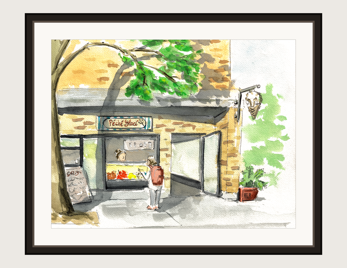 Péché Glacé, print shown framed