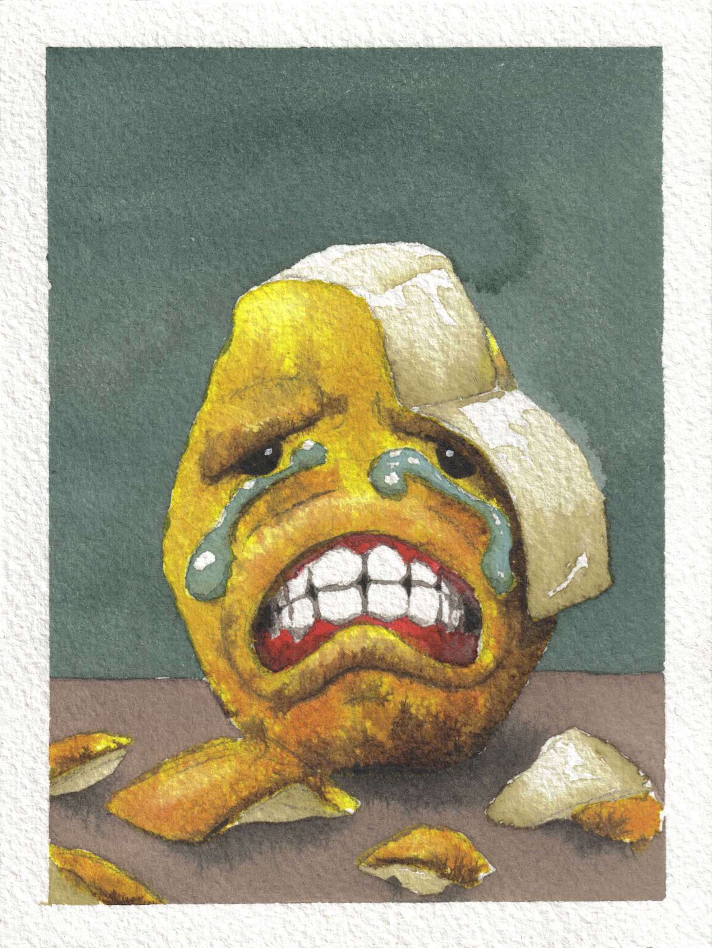 Peeled Potato — Watercolor, 4x5.25 in