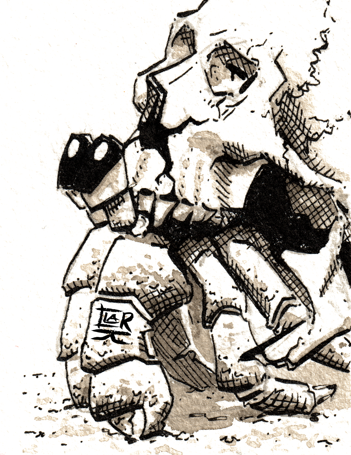 Skull Hermit ink and ink wash, print edition