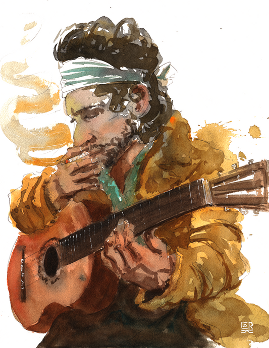 Smoking Guitarist, print
