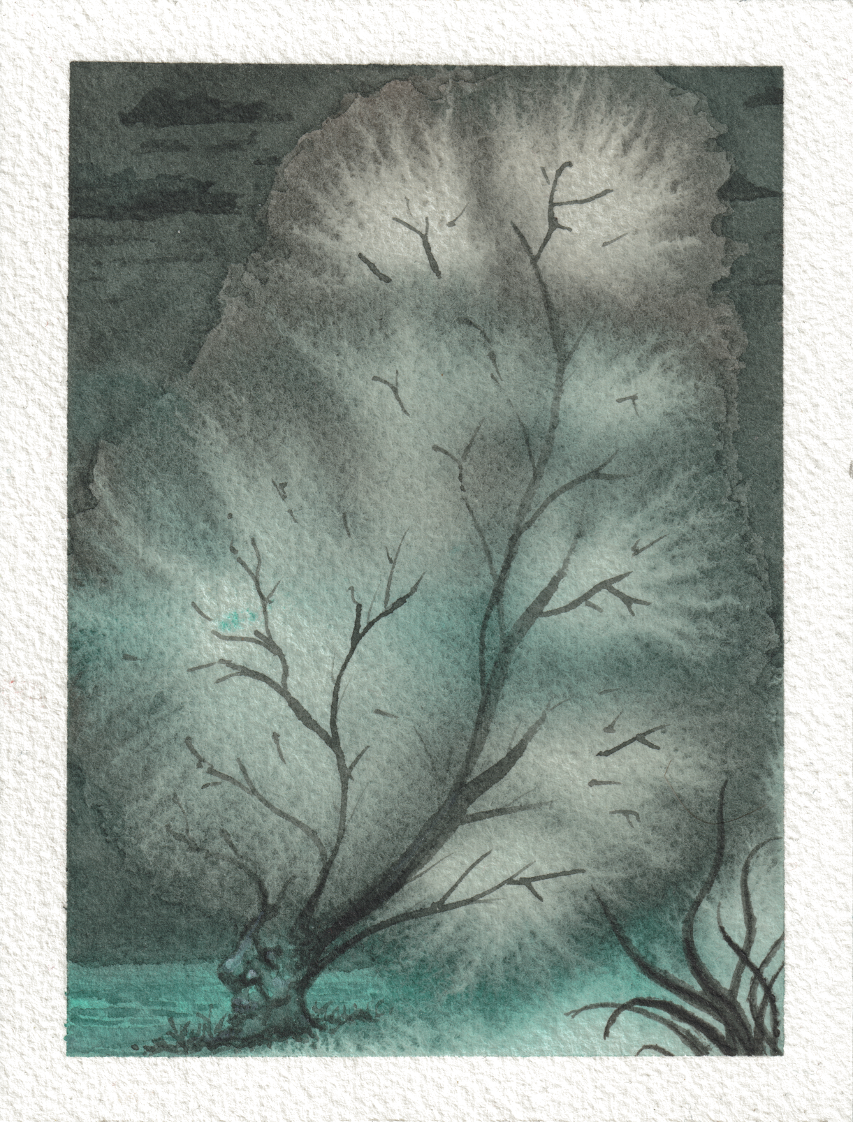 Tree of the Damned — Watercolor, 4x5.25 in