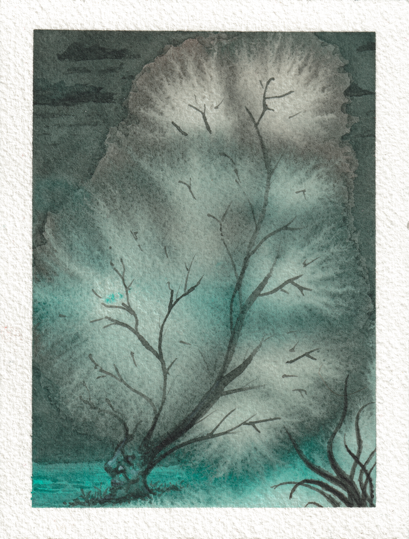 Tree of the Damned — Watercolor, 4x5.25 in