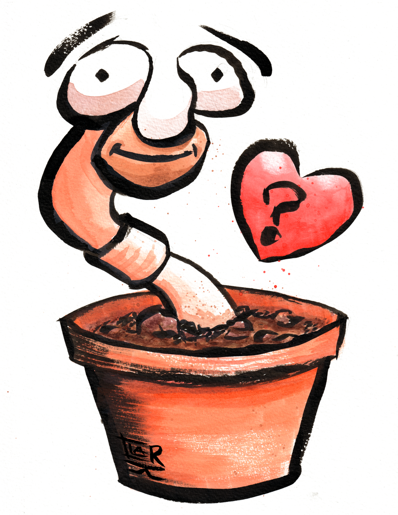 Would You Still Love Me If I Was a Worm watercolour and ink, print edition