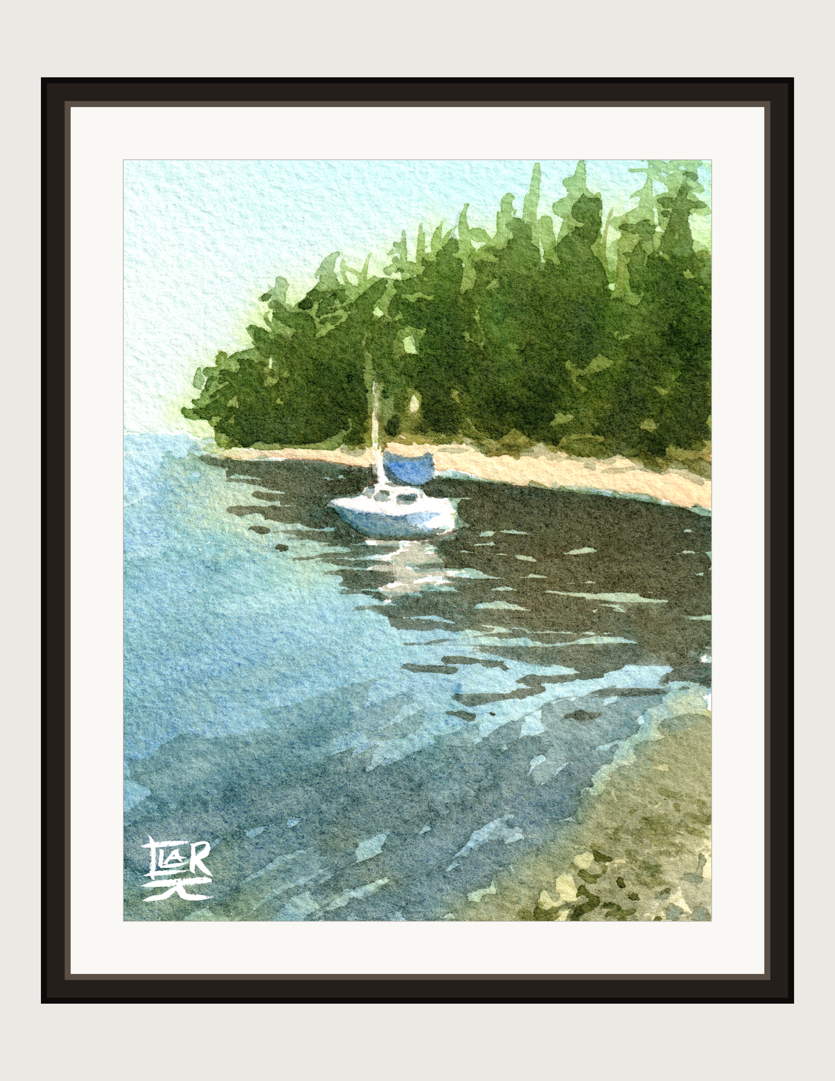 Lakeview, print shown framed